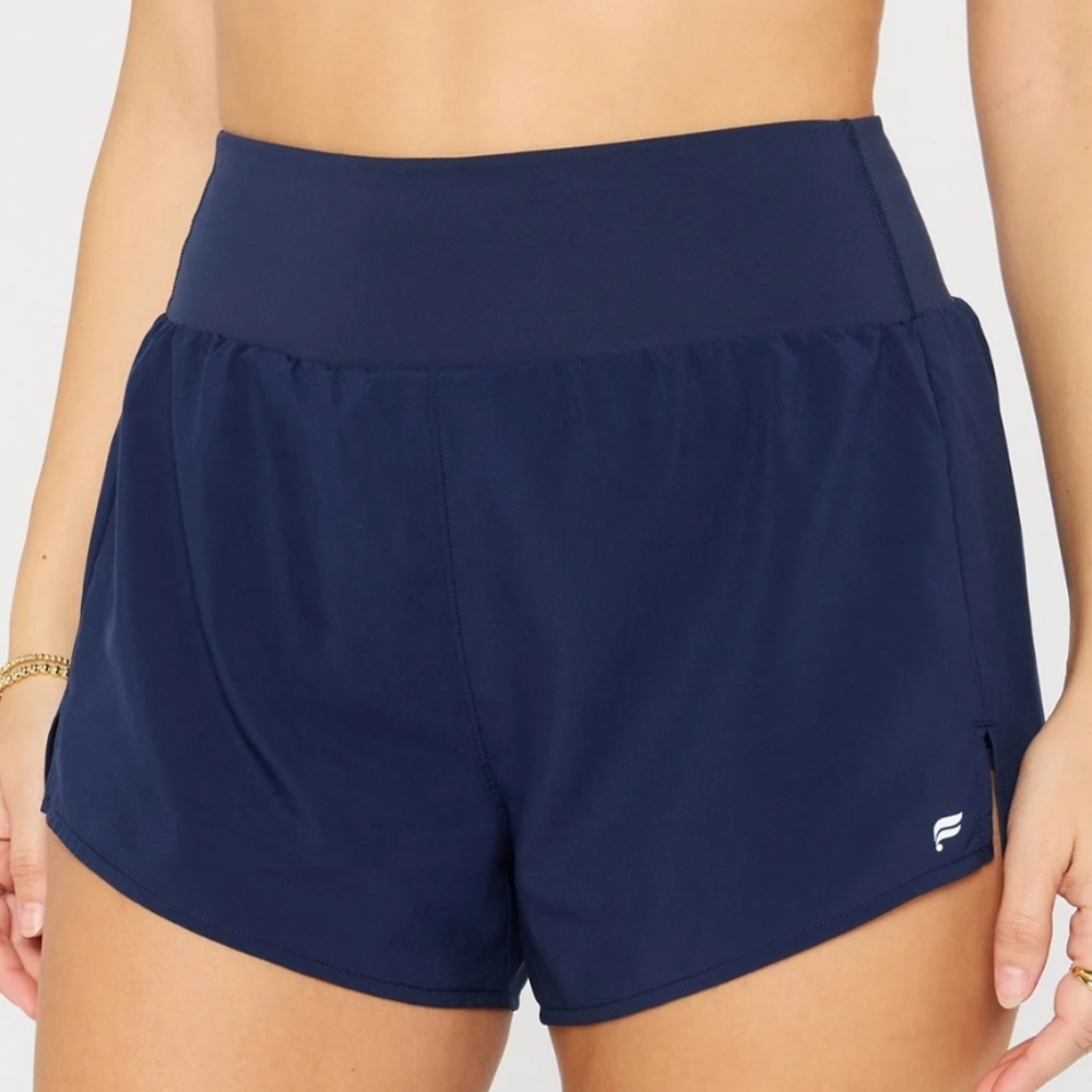 Fila Blue Athletic Shorts with Dolphin Hem